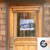 Alfred Sisley - Place Chenil in Marly, Sneeuw Effe Raamsticker (Huis Deur)