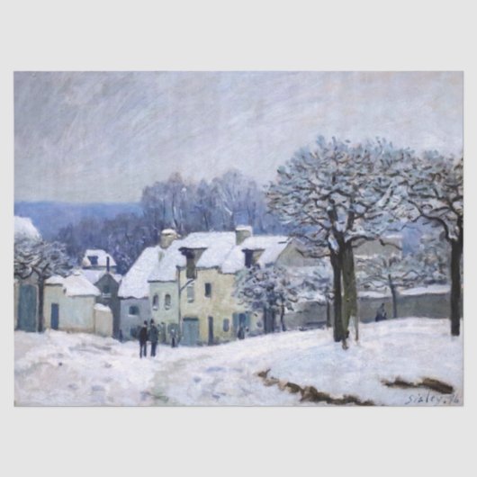 Alfred Sisley - Place Chenil in Marly, Sneeuw Effe Tissuepapier (Voorkant)