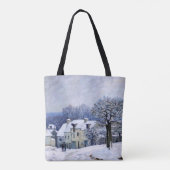 Alfred Sisley - Place Chenil in Marly, Sneeuw Effe Tote Bag (Achterkant)