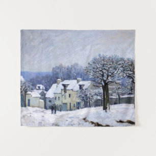 Alfred Sisley - Place Chenil in Marly, Sneeuw Effe Wandkleed