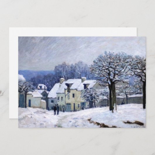 Alfred Sisley - Place Chenil in Marly, Sneeuweffec Bedankkaart (Voorkant / Achterkant)