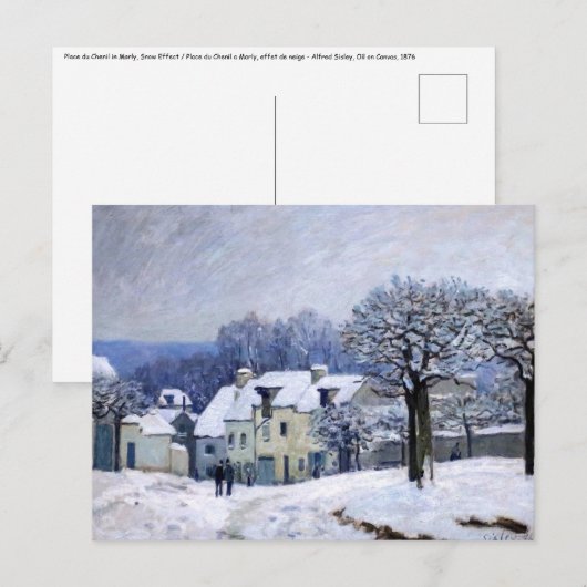 Alfred Sisley - Place Chenil in Marly, Sneeuweffec Briefkaart (Voorkant / Achterkant)