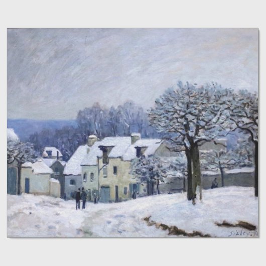 Alfred Sisley - Place Chenil in Marly, Sneeuweffec Cadeaupapier (Vlak)