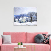 Alfred Sisley - Place Chenil in Marly, Sneeuweffec Canvas Afdruk (Insitu (Woonkamer))