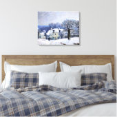 Alfred Sisley - Place Chenil in Marly, Sneeuweffec Canvas Afdruk (Insitu (Slaapkamer))