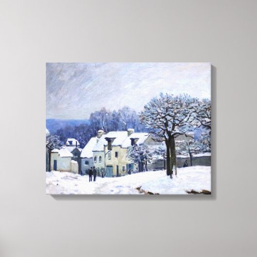 Alfred Sisley - Place Chenil in Marly, Sneeuweffec Canvas Afdruk (Voorkant)