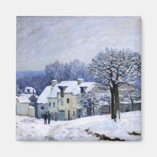 Alfred Sisley - Place Chenil in Marly, Sneeuweffec Magneet