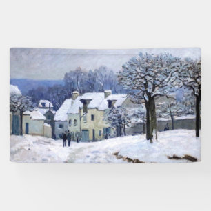 Alfred Sisley - Place Chenil in Marly, Sneeuweffec Spandoek
