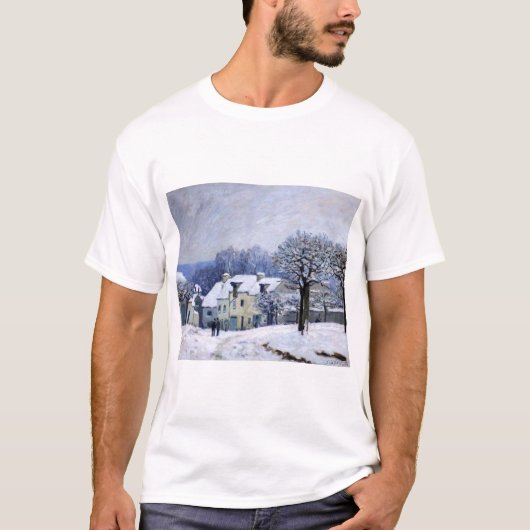 Alfred Sisley - Place Chenil in Marly, Sneeuweffec T-shirt (Voorkant)