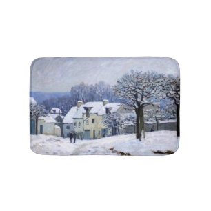 Alfred Sisley - Place Chenil in Marly, Snow Effect Badmat