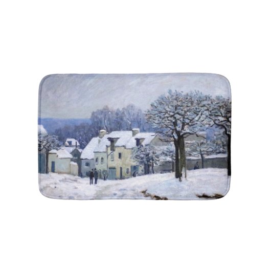 Alfred Sisley - Place Chenil in Marly, Snow Effect Badmat (Voorkant)