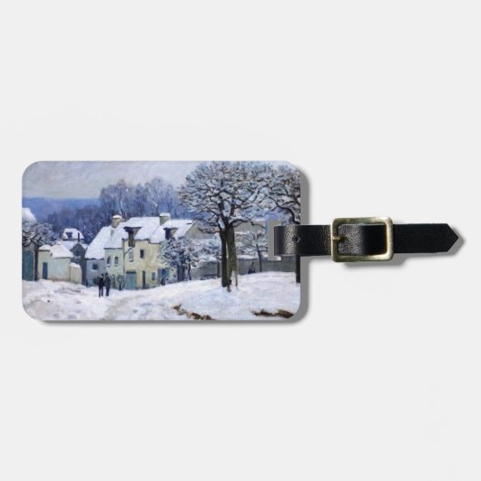 Alfred Sisley - Place Chenil in Marly, Snow Effect Bagagelabel (Voorkant horizontaal)