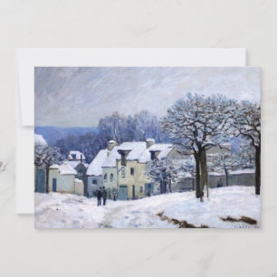 Alfred Sisley - Place Chenil in Marly, Snow Effect Bedankkaart