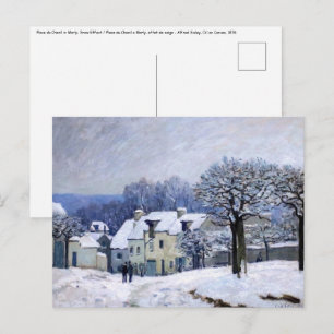 Alfred Sisley - Place Chenil in Marly, Snow Effect Briefkaart