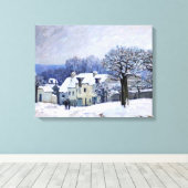 Alfred Sisley - Place Chenil in Marly, Snow Effect Canvas Afdruk (Insitu (Houten vloer))