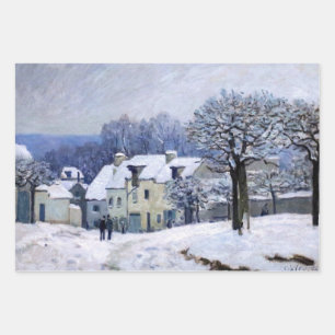 Alfred Sisley - Place Chenil in Marly, Snow Effect Inpakpapier Vel