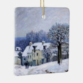 Alfred Sisley - Place Chenil in Marly, Snow Effect Keramisch Ornament (Rechts)
