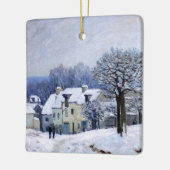 Alfred Sisley - Place Chenil in Marly, Snow Effect Keramisch Ornament (Links)