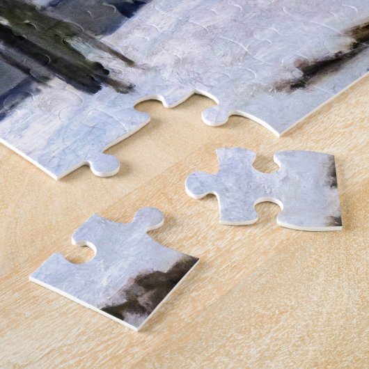 Alfred Sisley - Place Chenil in Marly, Snow Effect Legpuzzel (Zijkant)