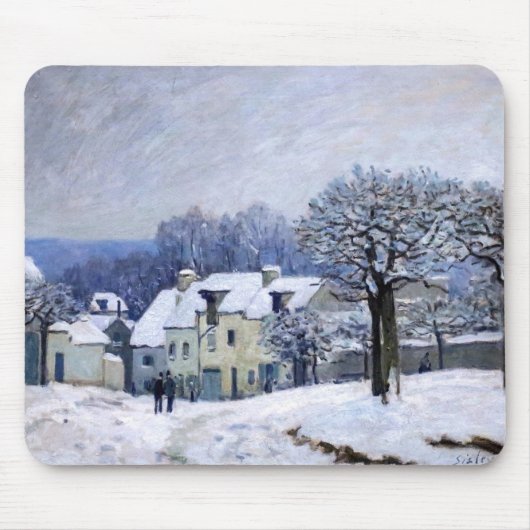 Alfred Sisley - Place Chenil in Marly, Snow Effect Muismat (Voorkant)