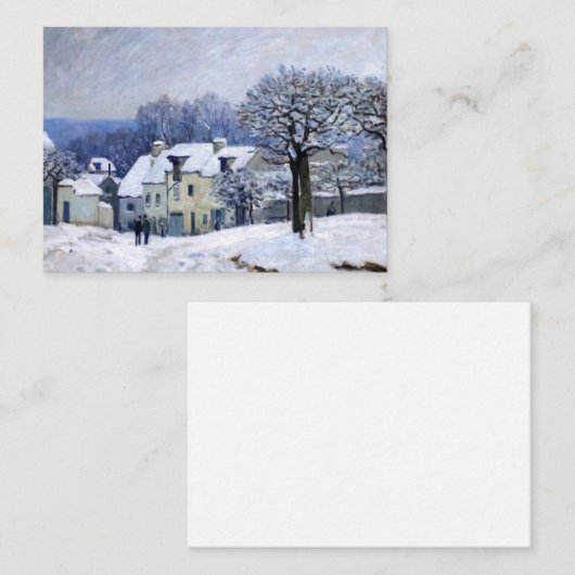 Alfred Sisley - Place Chenil in Marly, Snow Effect Notitiekaartje (Voorkant / Achterkant)