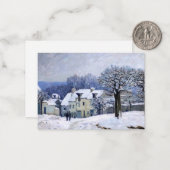 Alfred Sisley - Place Chenil in Marly, Snow Effect Notitiekaartje (Voorkant / Achterkant in situ)