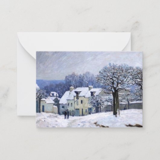 Alfred Sisley - Place Chenil in Marly, Snow Effect Notitiekaartje (Voorkant)