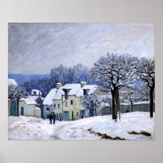 Alfred Sisley - Place Chenil in Marly, Snow Effect Poster (Voorkant)