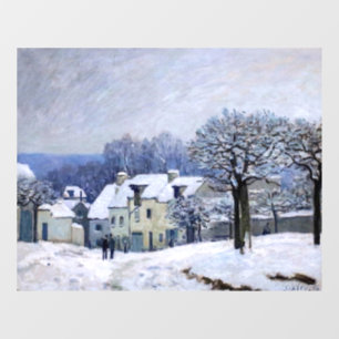 Alfred Sisley - Place Chenil in Marly, Snow Effect Raamsticker