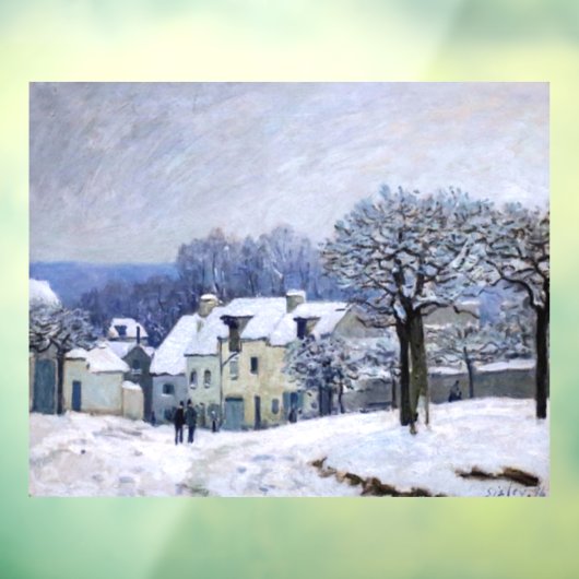 Alfred Sisley - Place Chenil in Marly, Snow Effect Raamsticker (Vel 3)