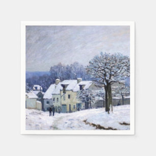 Alfred Sisley - Place Chenil in Marly, Snow Effect Servet
