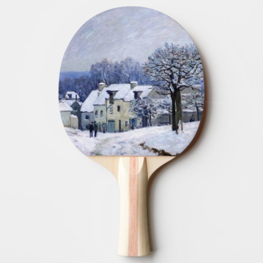 Alfred Sisley - Place Chenil in Marly, Snow Effect Tafeltennisbatje (Achterkant)
