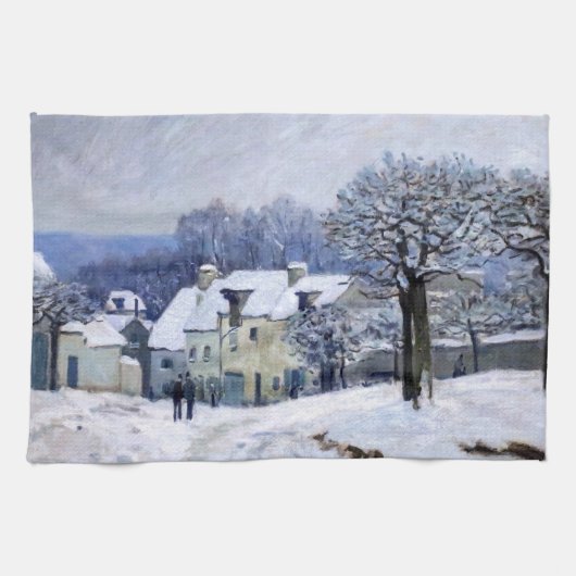 Alfred Sisley - Place Chenil in Marly, Snow Effect Theedoek (Horizontaal)