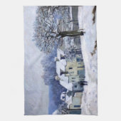 Alfred Sisley - Place Chenil in Marly, Snow Effect Theedoek (Verticaal)