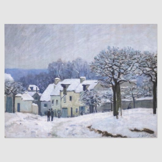 Alfred Sisley - Place Chenil in Marly, Snow Effect Tissuepapier (Voorkant)