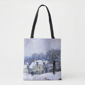 Alfred Sisley - Place Chenil in Marly, Snow Effect Tote Bag (Voorkant)