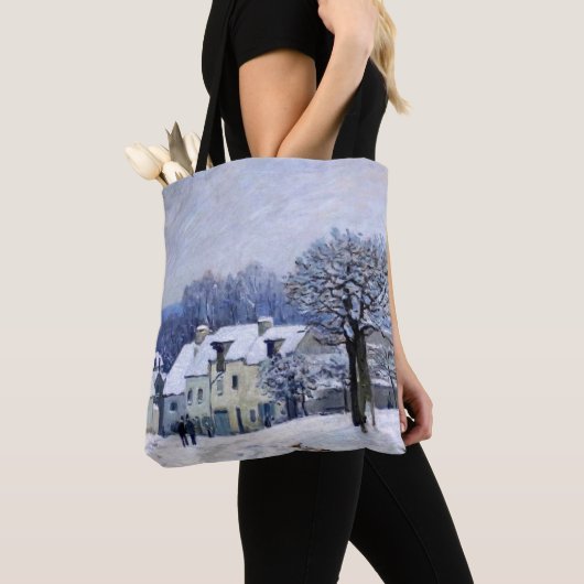 Alfred Sisley - Place Chenil in Marly, Snow Effect Tote Bag (Dichtbij)