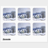 Alfred Sisley - Place Chenil in Marly, Snow Effect Vierkante Sticker (Vel)