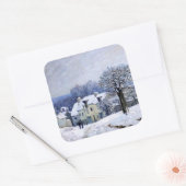 Alfred Sisley - Place Chenil in Marly, Snow Effect Vierkante Sticker (Envelop)