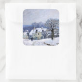 Alfred Sisley - Place Chenil in Marly, Snow Effect Vierkante Sticker (Tas)