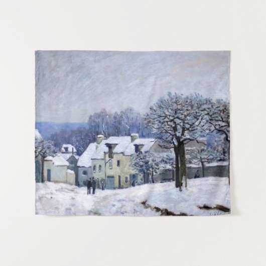 Alfred Sisley - Place Chenil in Marly, Snow Effect Wandkleed (Voorkant (horizontaal))