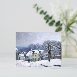 Alfred Sisley Place du Chenil in Marly, sneeuw Briefkaart