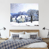 Alfred Sisley Place du Chenil in Marly, sneeuw Canvas Afdruk (Insitu (Slaapkamer))