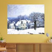 Alfred Sisley Place du Chenil in Marly, sneeuw Canvas Afdruk (Insitu (Woonkamer))