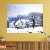 Alfred Sisley Place du Chenil in Marly, sneeuw Canvas Afdruk (Insitu (Woonkamer))