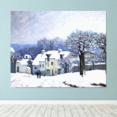 Alfred Sisley Place du Chenil in Marly, sneeuw Canvas Afdruk (Insitu (Houten vloer))