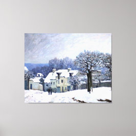 Alfred Sisley Place du Chenil in Marly, sneeuw Canvas Afdruk