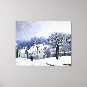 Alfred Sisley Place du Chenil in Marly, sneeuw Canvas Afdruk