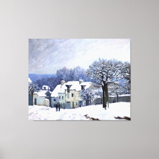 Alfred Sisley Place du Chenil in Marly, sneeuw Canvas Afdruk (Voorkant)