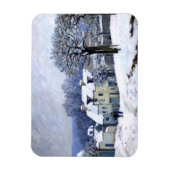 Alfred Sisley Place du Chenil in Marly, sneeuw Magneet (Verticaal)